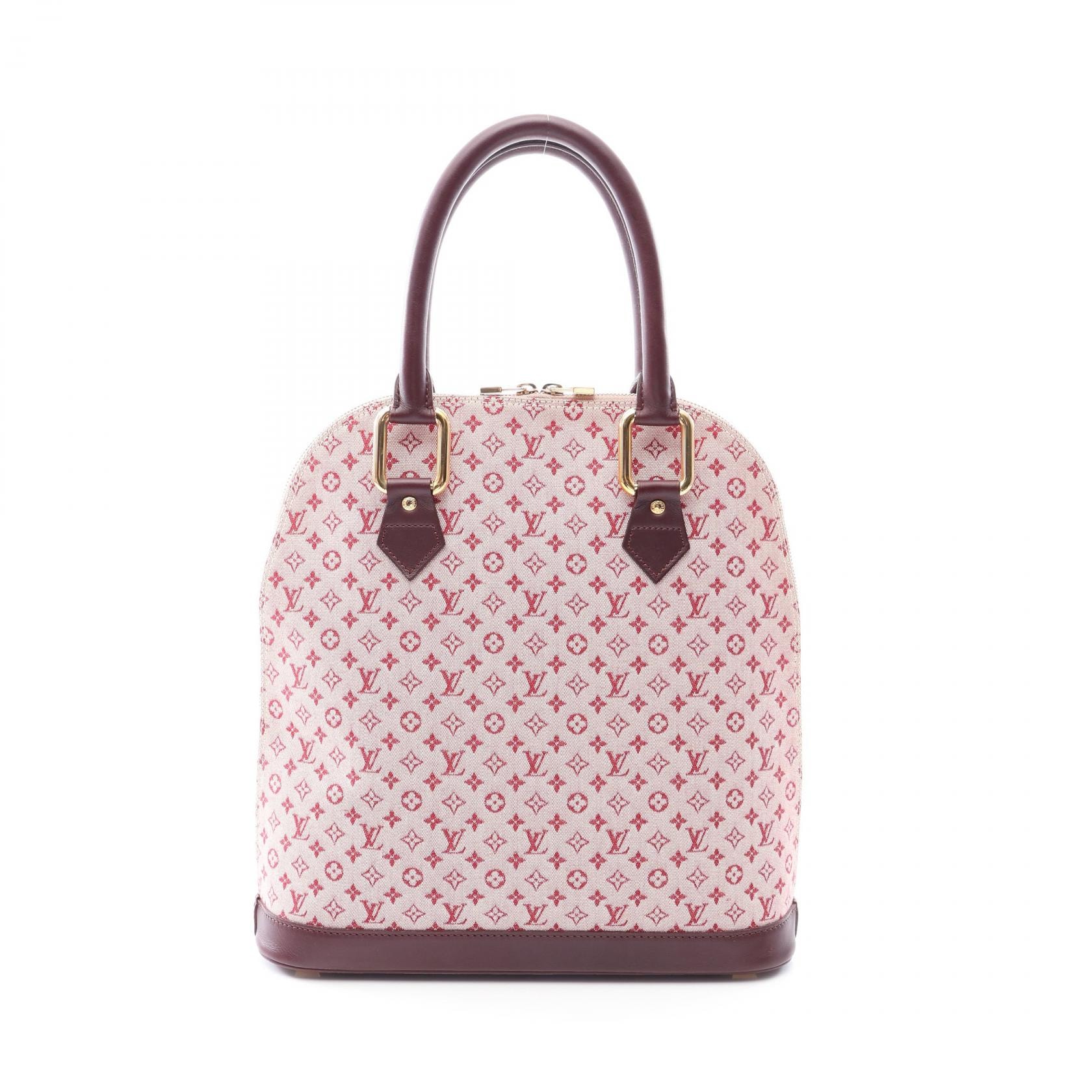 ルイ・ヴィトン LOUIS VUITTON アルマ オ モノグラムミニ スリーズ ハンドバッグ バッグ キャンバス レザー ピンク レディース ピンク系 / ボルドー系 M92204 【中古】