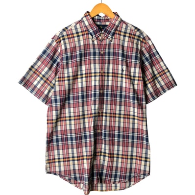 古着 ラルフローレン Ralph Lauren マドラスチェック 半袖 ボタンダウン チェックシャツ メンズXL相当/eaa594792