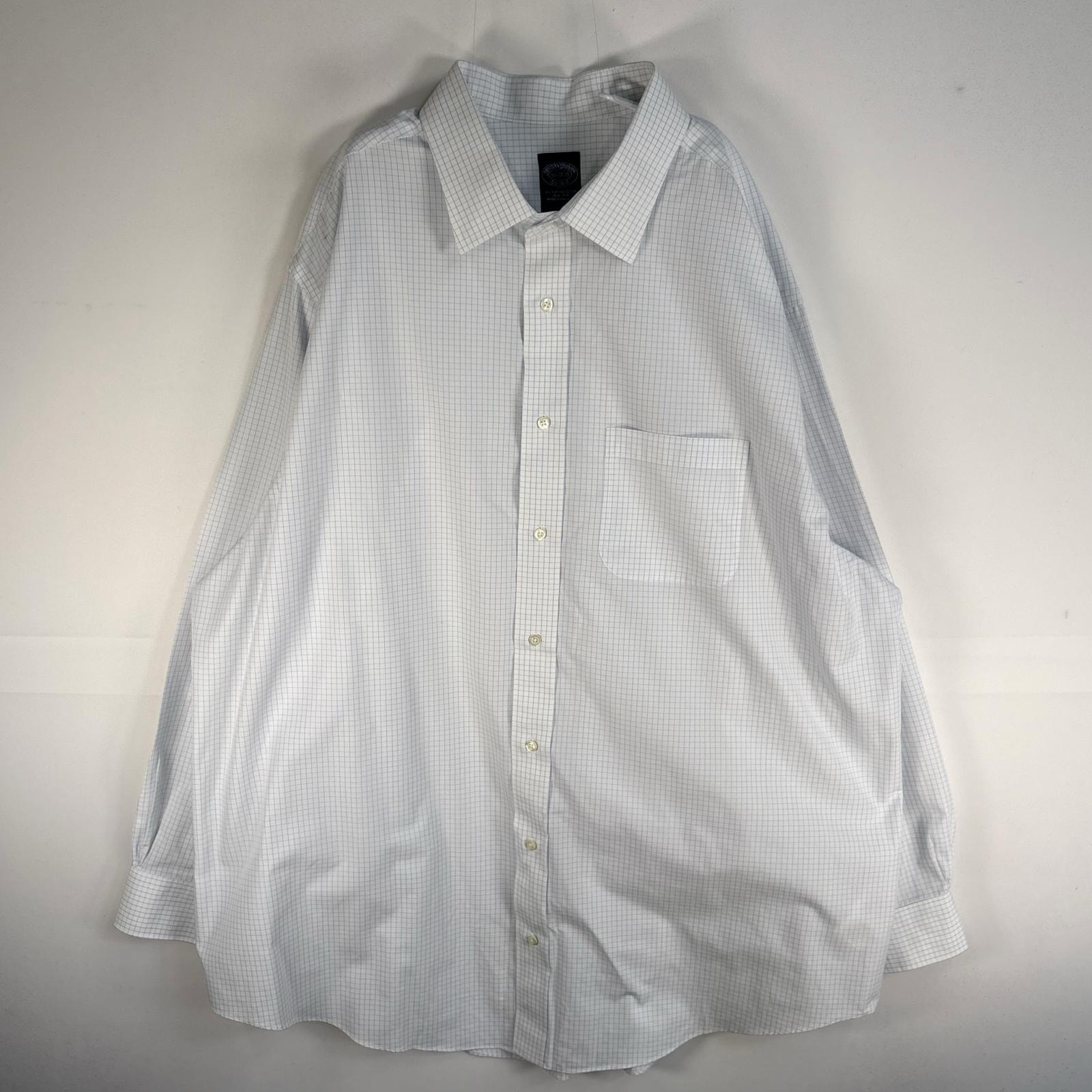 古着 ブルックスブラザーズ Brooks Brothers 長袖シャツ 胸ポケ カラーステイ 2XL  ホワイト系 チェック メンズ