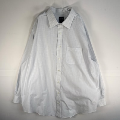 古着 ブルックスブラザーズ Brooks Brothers 長袖シャツ 胸ポケ カラーステイ 2XL ホワイト系 チェック メンズ