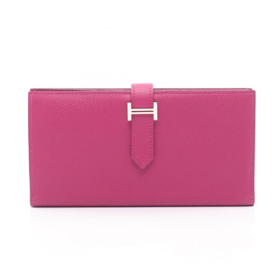 エルメス HERMES ベアンスフレ 二つ折り長財布 財布 レザー ヴォーエプソン ヴォーエプソン ローズパープル C刻印(2018年製造) レディース ピンク系 【中古】