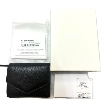 Maison Margiela 11 メゾンマルジェラ イタリア製 ENVELOPE WALLET 3つ折り財布 小銭入れ付き S56UI0136 P4455 Black(T8013) マルタン レザーウォレット 定価72,600円 g25724