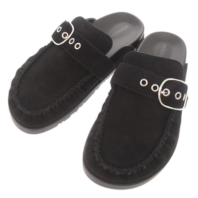 エルメス キー ヴォーベロア ブラック サンダル