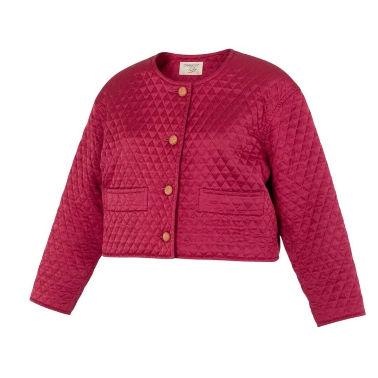 GIVENCHY ジバンシィ ヴィンテージ キルティングジャケット ショート丈ジャケット アウター ピンク ノーカラージャケット A3-00093 【中古】