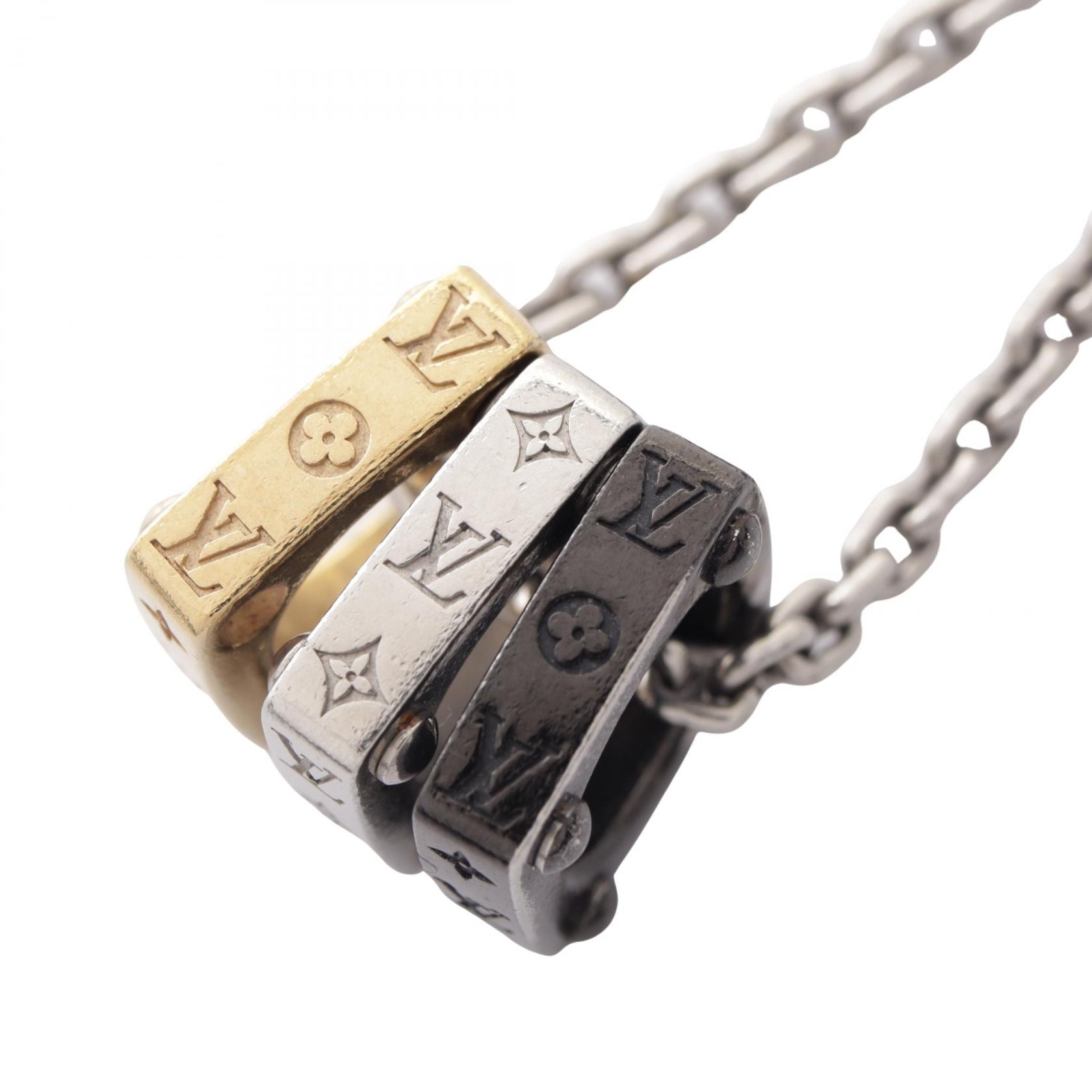 ルイ・ヴィトン LOUIS VUITTON モノグラムボールド ネックレス ジュエリー GP(ゴールドメッキ) メタル シルバー メンズ シルバー系 / ゴールド系 M00675 【中古】