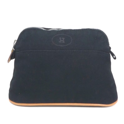 エルメス HERMES ポーチ ボリードポーチ ミニ コットン ブラック シルバー レディース【中古】 e60836g