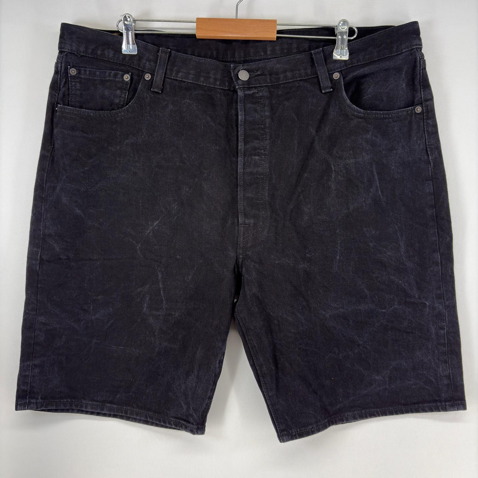 古着 リーバイス Levi's ショートパンツ デニム 大きいサイズ ストレート 501 ボタンフライ ハーフパンツ ジーパン w44  ブラック メンズ