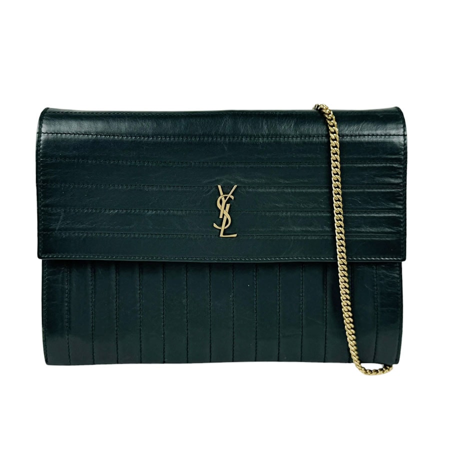 サンローラン SAINT LAURENT ショルダーバッグ グリーン ゴールド レディース 555085【中古】 z11252
