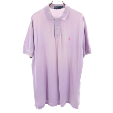 Polo by Ralph Lauren ポロバイラルフローレン 半袖 ポロシャツ XL パープル 鹿の子