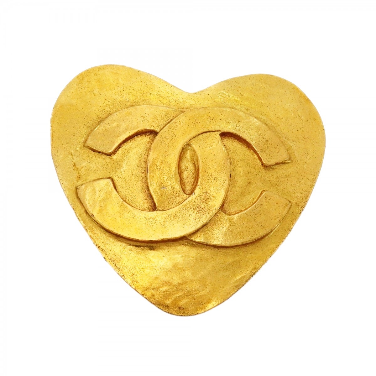 【6jdb0250-k】シャネル ブローチ ヴィンテージ ココマーク ハートモチーフ GPメッキ ゴールド【中古】レディース