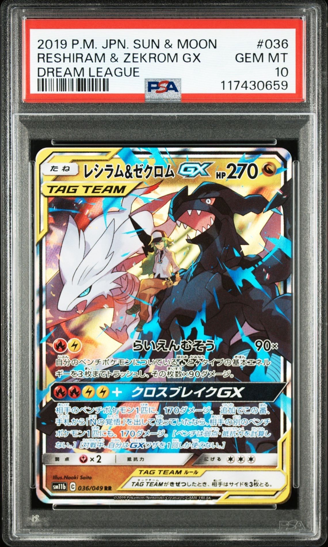 レシラム&ゼクロムGX (N) RR[SM11b 036/049](強化拡張パック「ドリームリーグ」)