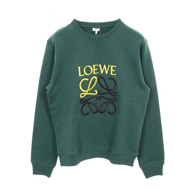 ロエベ LOEWE アナグラム エンブロイダリー スウェット 衣料品 トップス コットン メンズ グリーン系 【中古】