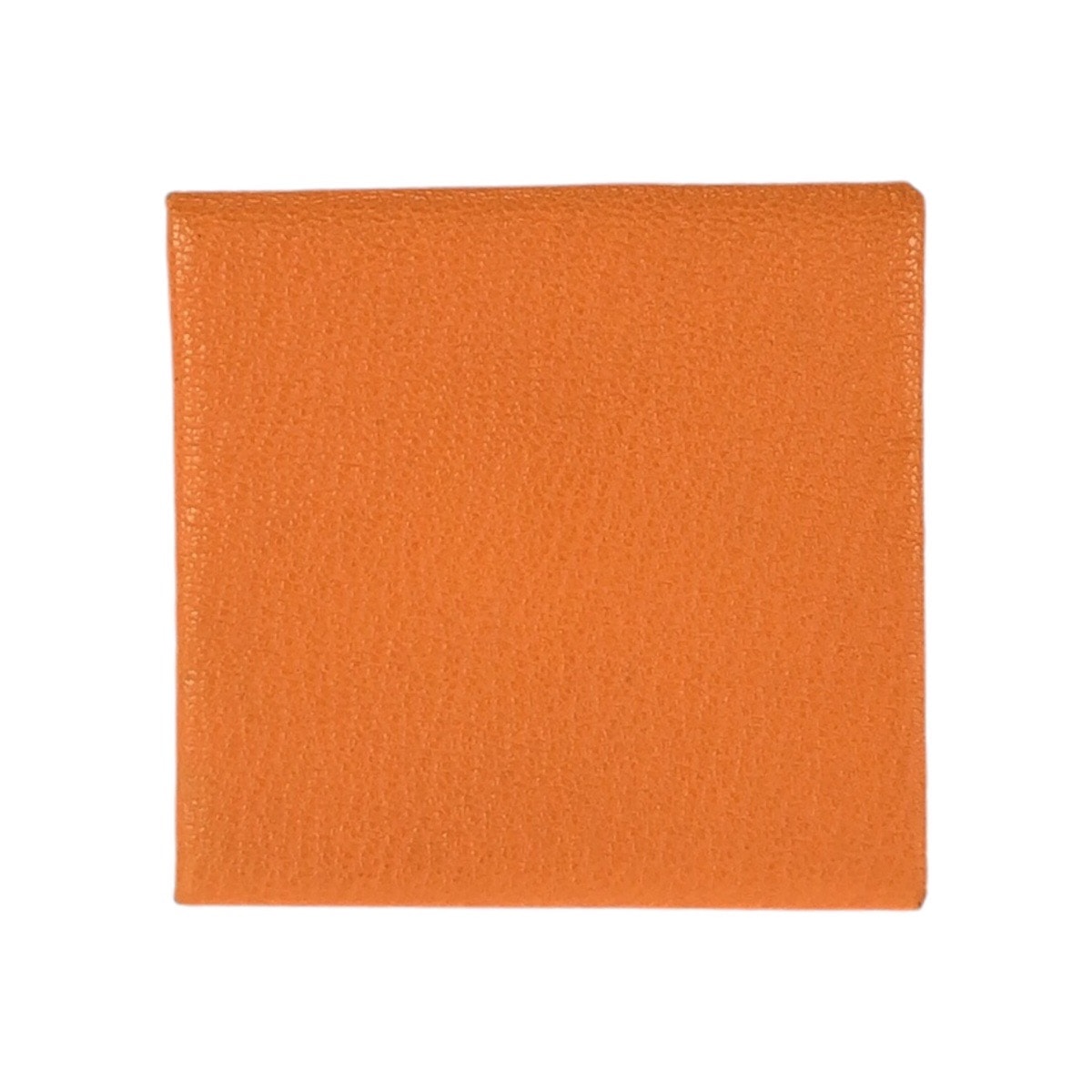 美品 HERMES エルメス バスティア フー オレンジ シルバー金具 シェーブル コインケース 小銭入れ □K刻印 602911 【中古】