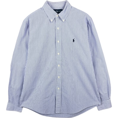 古着 ラルフローレン Ralph Lauren CUSTOM FIT 長袖 ボタンダウンストライプシャツ メンズL相当/eaa662742