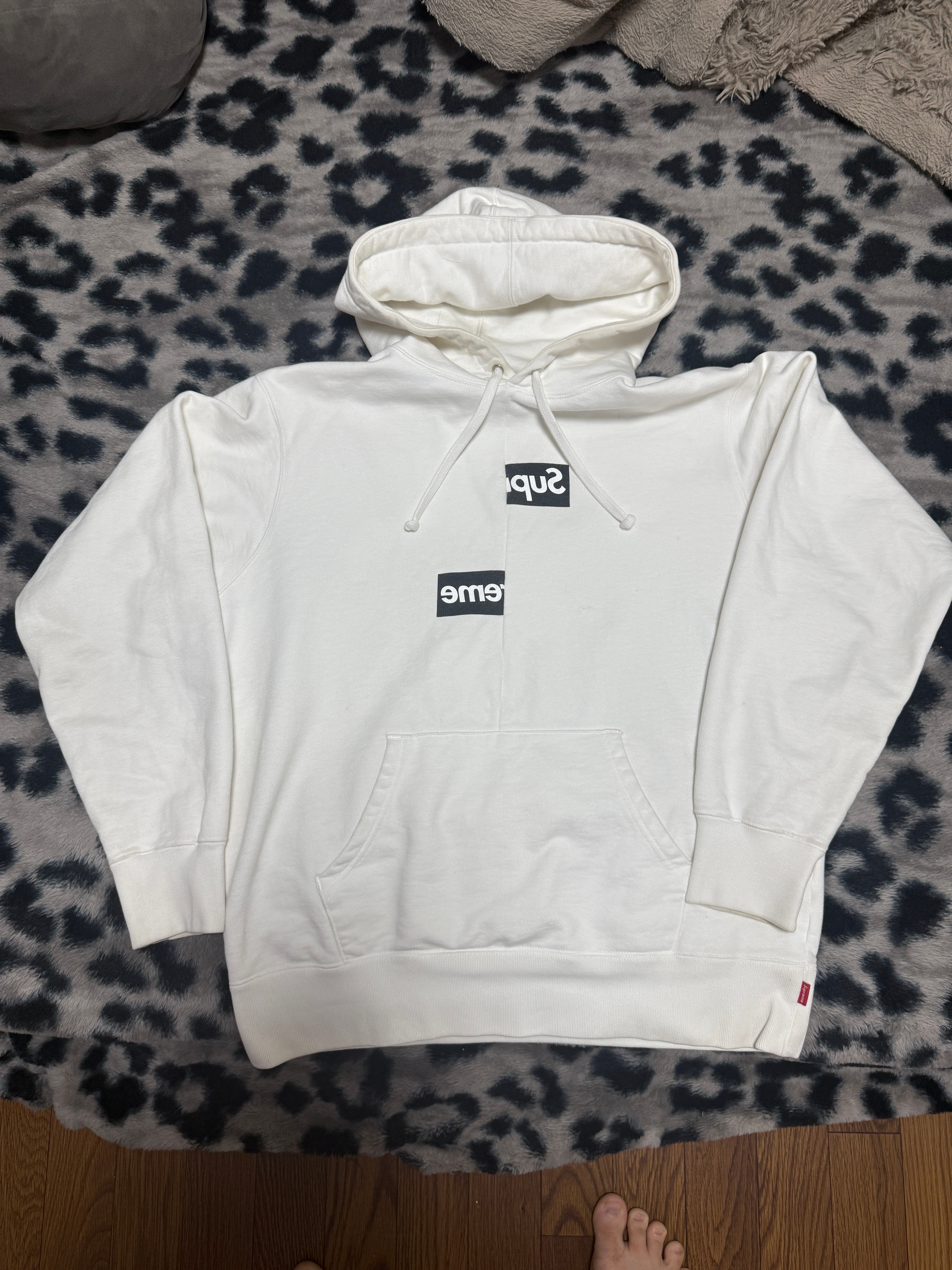 Supreme / Comme des Garçons SHIRT® Split Box Logo Hooded Sweatshirt "White"