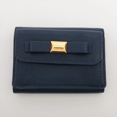 ■極美品 ミュウミュウ マドラス 5MH020 三つ折り 財布 レザー