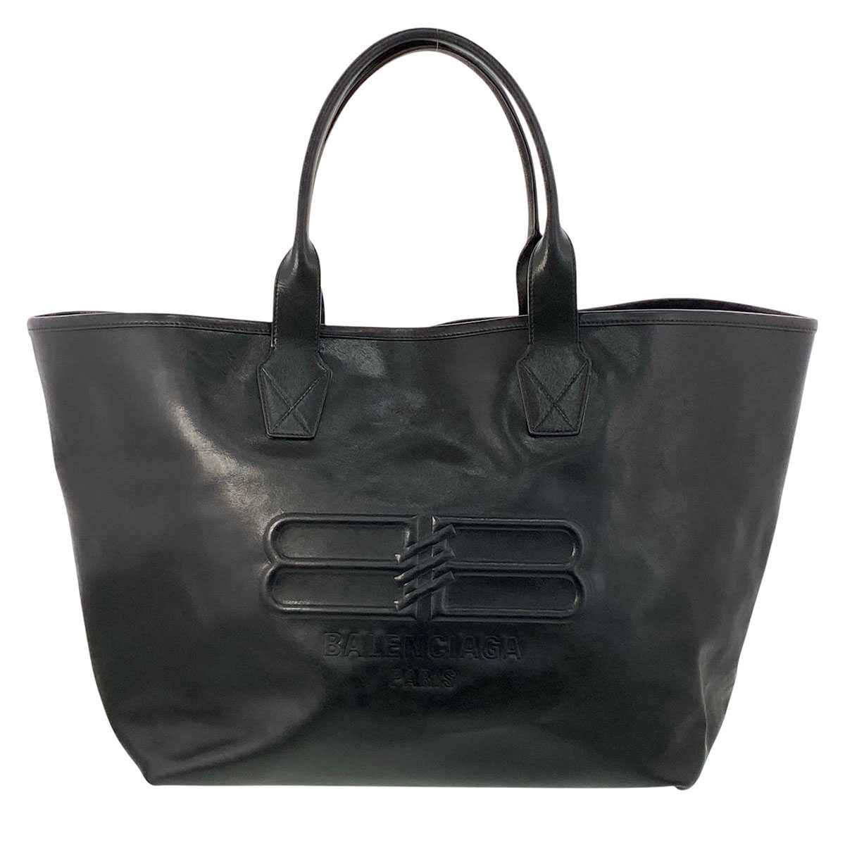 BALENCIAGA バレンシアガ ジャンボ ラージ トートバッグ 689271 レザー ブラック  メンズ【中古】
