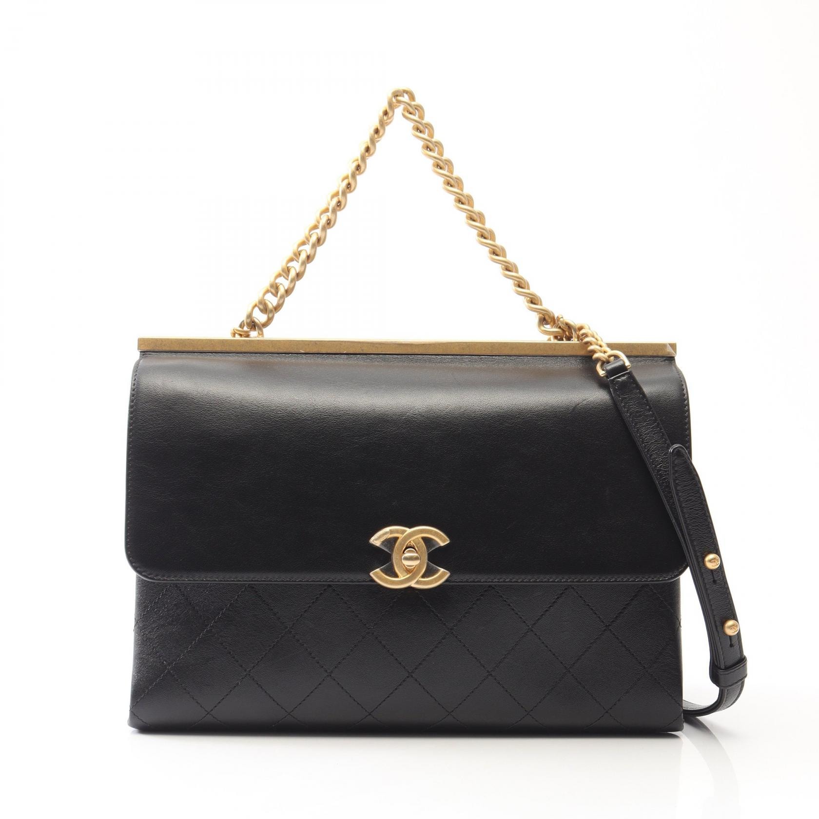 シャネル CHANEL マトラッセ 2WAY ショルダーバッグ バッグ ラムスキン(羊革) レディース ブラック系 【中古】