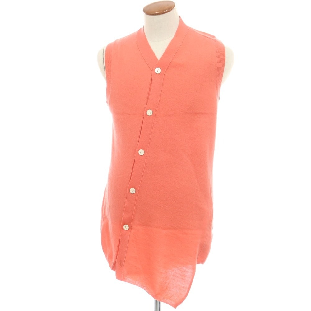 【中古】コムデギャルソンシャツ COMME des GARCONS SHIRT 2024年秋冬 ウール ロングニットベストカーディガン コーラルピンク【サイズM】【メンズ】