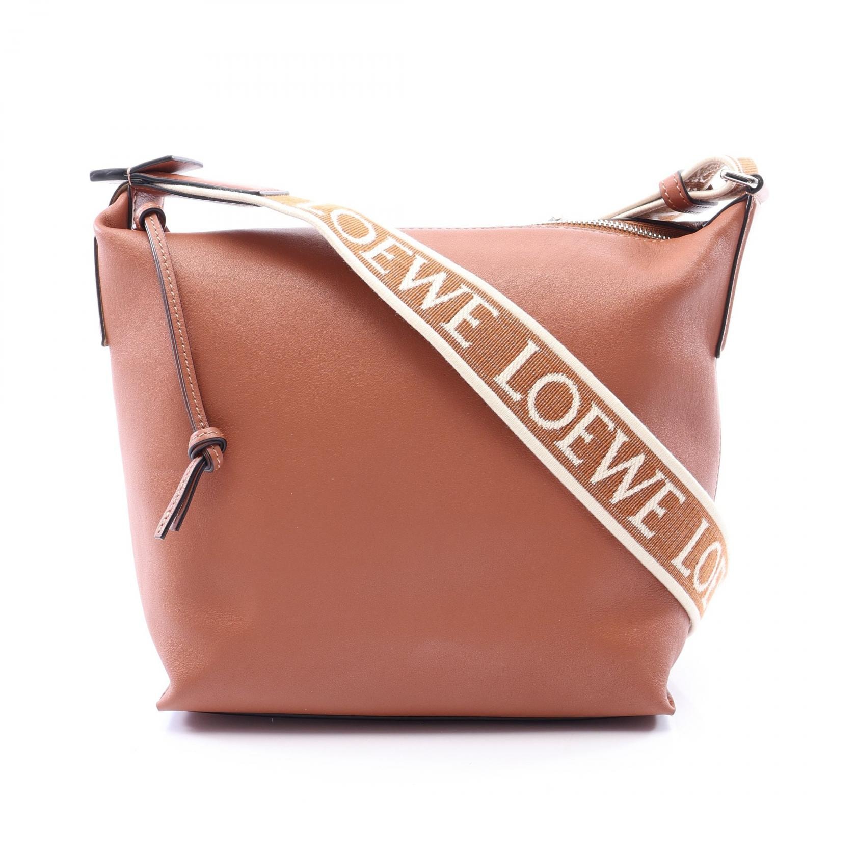 ロエベ LOEWE キュービィ スモール ショルダーバッグ バッグ レザー メンズ ブラウン系 【中古】