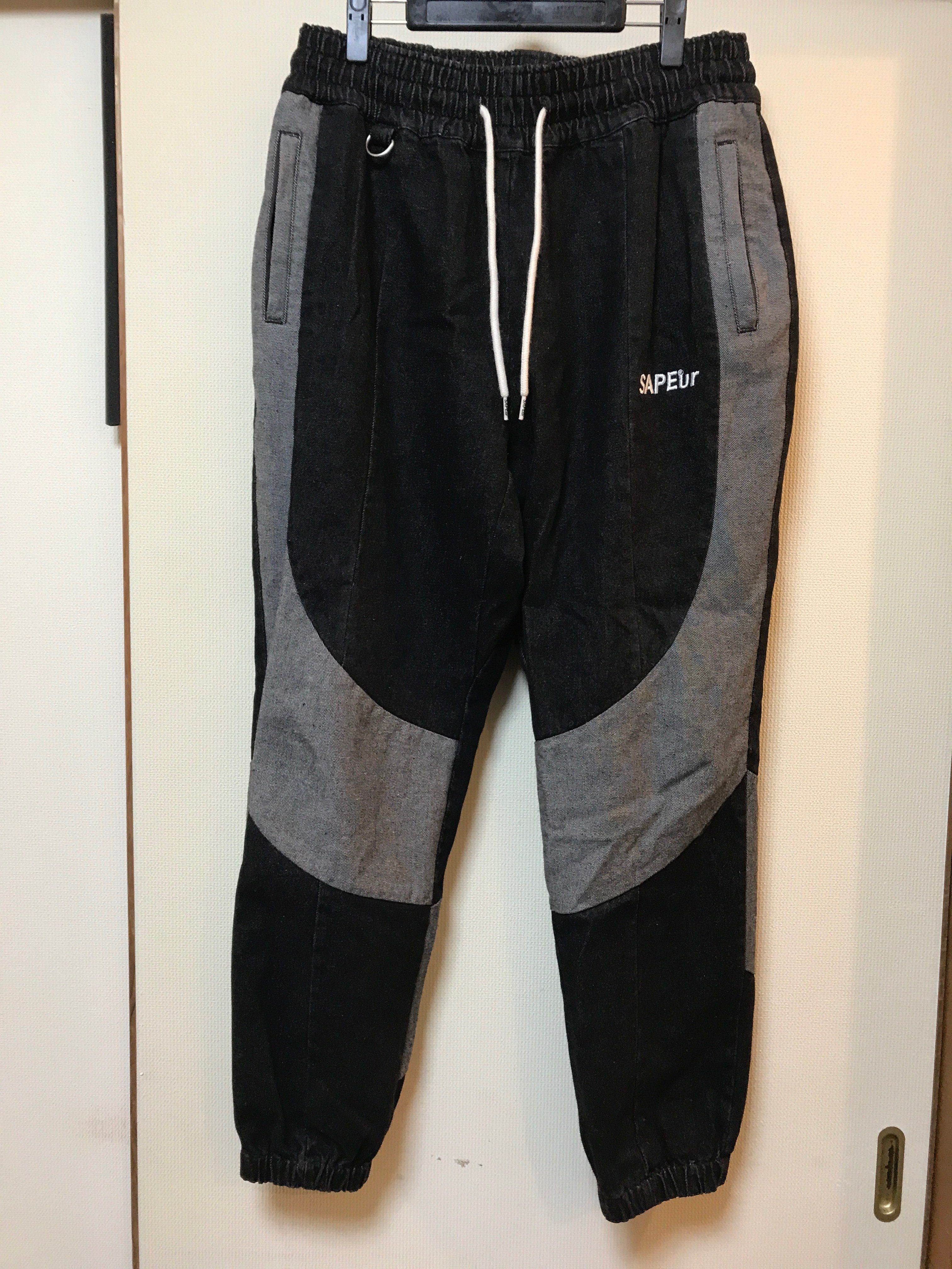 SAPEur DENIM TRACK PANTS "Black"