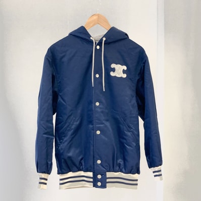 CELINE(セリーヌ) エディ期 トリオンフバックロゴ テディジャケット ブルゾン サイズ36 2W17B227R ブルー