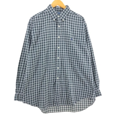 古着 ラルフローレン Ralph Lauren BLAKE 長袖 ボタンダウンチェックシャツ メンズL相当/eaa546835