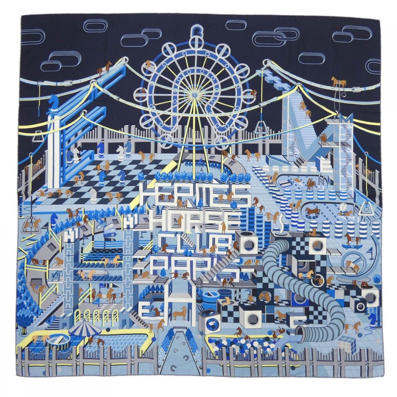 エルメス HERMES HEREMES HORSE CLUB H243916S カレジェアン140 ショール