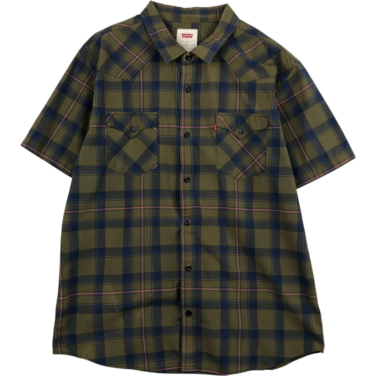 古着 リーバイス Levi's 半袖 コットン チェックシャツ メンズXL相当/eaa477681