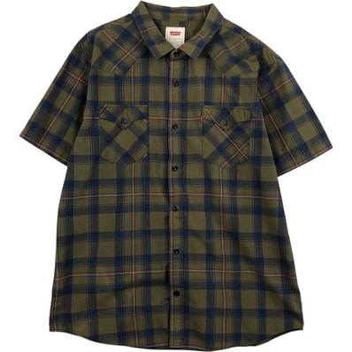 古着 リーバイス Levi's 半袖 コットン チェックシャツ メンズXL相当/eaa477681