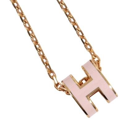 【新品】エルメス ネックレス ポップアッシュ ミニ Pop H mini ペンダント Hロゴ ピンクゴールド ピンク ラッカー HERMES レディース 女性 アクセサリー ジュエリー ブランド 定番 人気