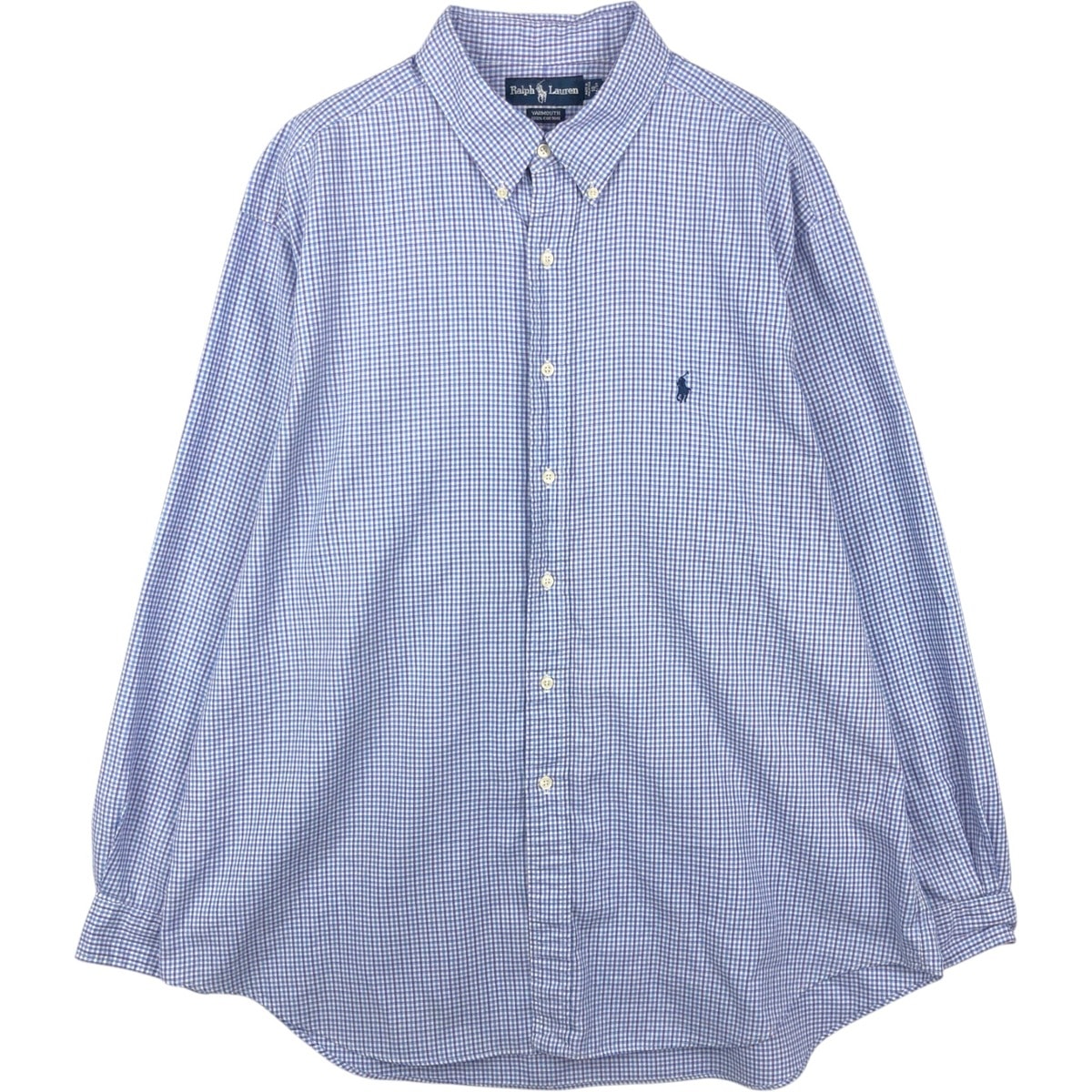 古着 ラルフローレン Ralph Lauren YARMOUTH ギンガムチェック 長袖 ボタンダウンチェックシャツ メンズXXL相当/eaa621226