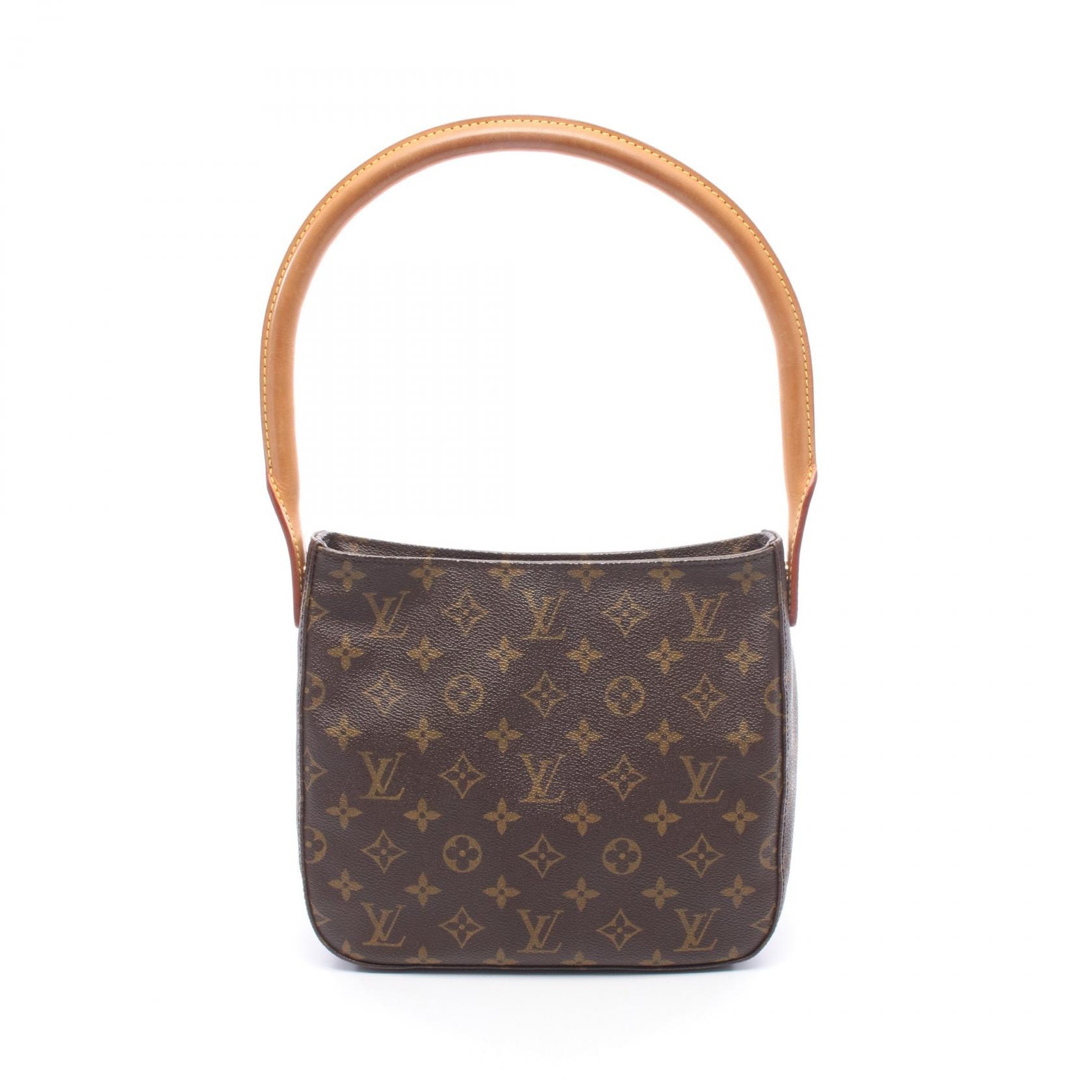 ルイ・ヴィトン LOUIS VUITTON ルーピングMM ショルダーバッグ バッグ PVCコーティングキャンバス レザー モノグラム レディース ブラウン系 M51146 【中古】