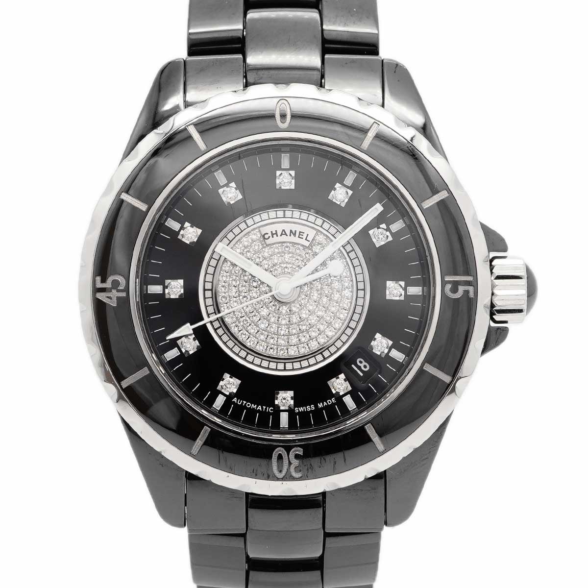 【6wdd0295】シャネル J12 H1757 黒文字盤【中古】腕時計 メンズ