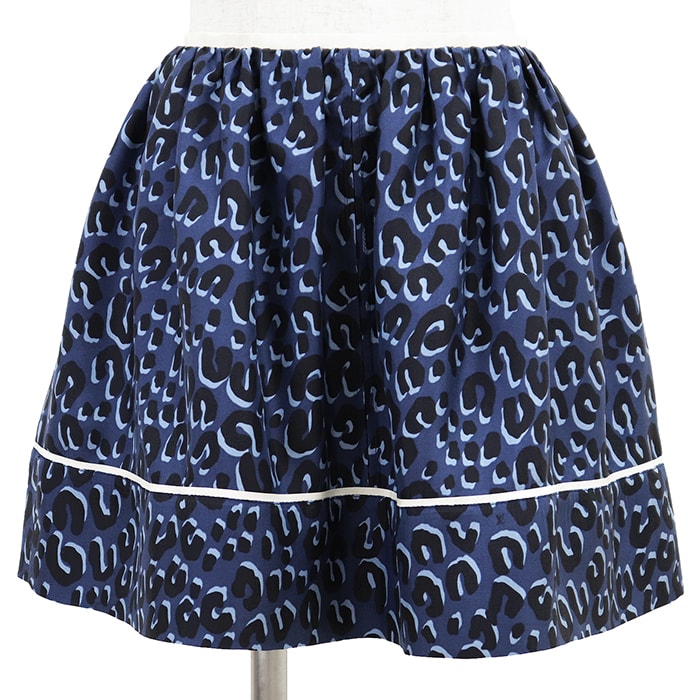 【SALE】LOUIS VUITTON ルイ・ヴィトン ミニスカート レオパード サイズ 36 レディース LVロゴ モノグラム シルクサテン ヒョウ柄 ショート ボトムス ブルー 青 イタリア製