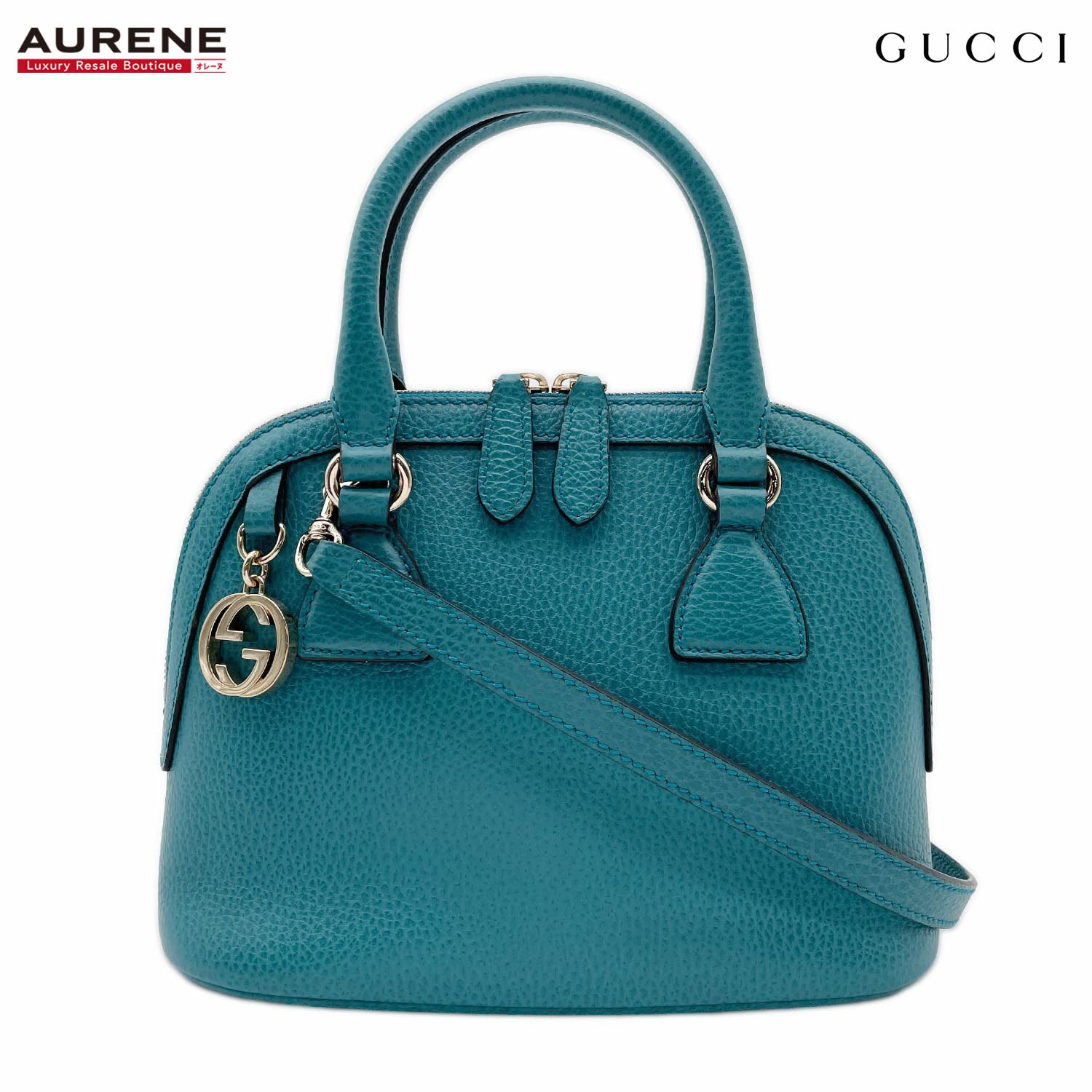 GUCCI グッチ ショルダーバッグ インターロッキング Gチャーム 2WAY 449661 レザー グリーン レディース
【中古】