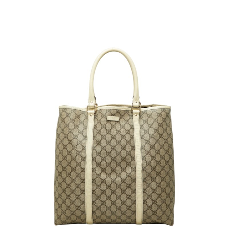 グッチ GGスプリーム トートバッグ ハンドバッグ 223668 ベージュ PVC レザー レディース GUCCI 中古