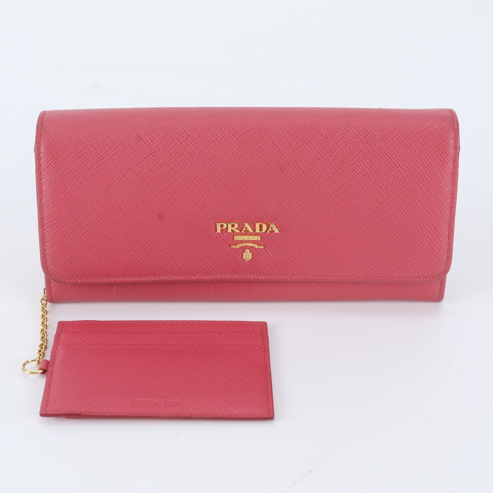 ■極美品 プラダ サフィアーノカードケース 付長財布 レザー