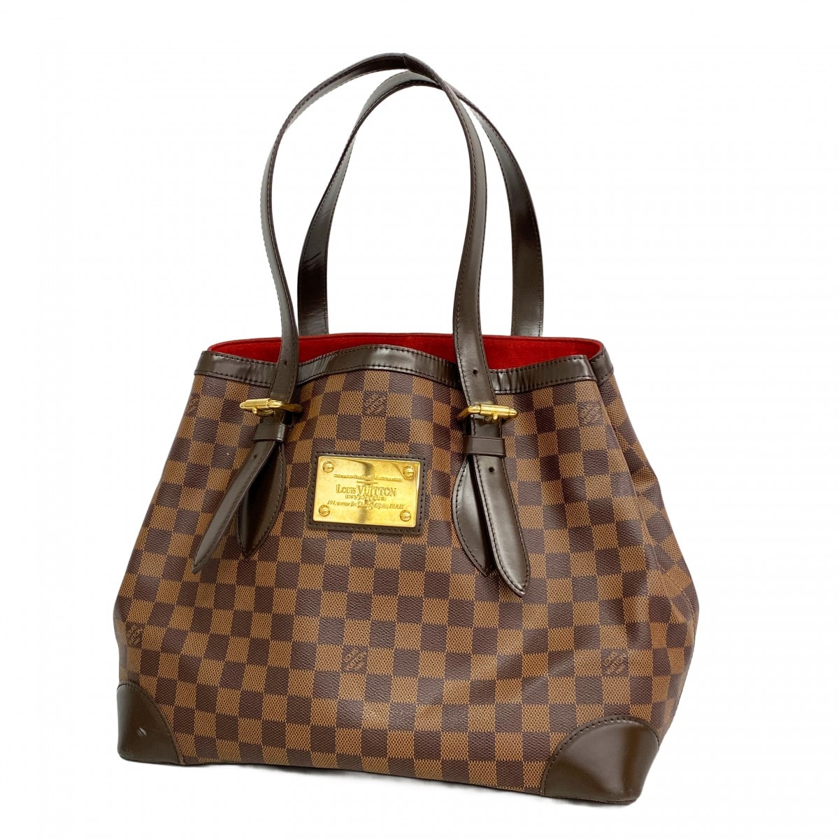 【6db1950】ルイヴィトン トートバッグ ダミエ ハムステッドMM N51204 エベヌ【中古】レディース