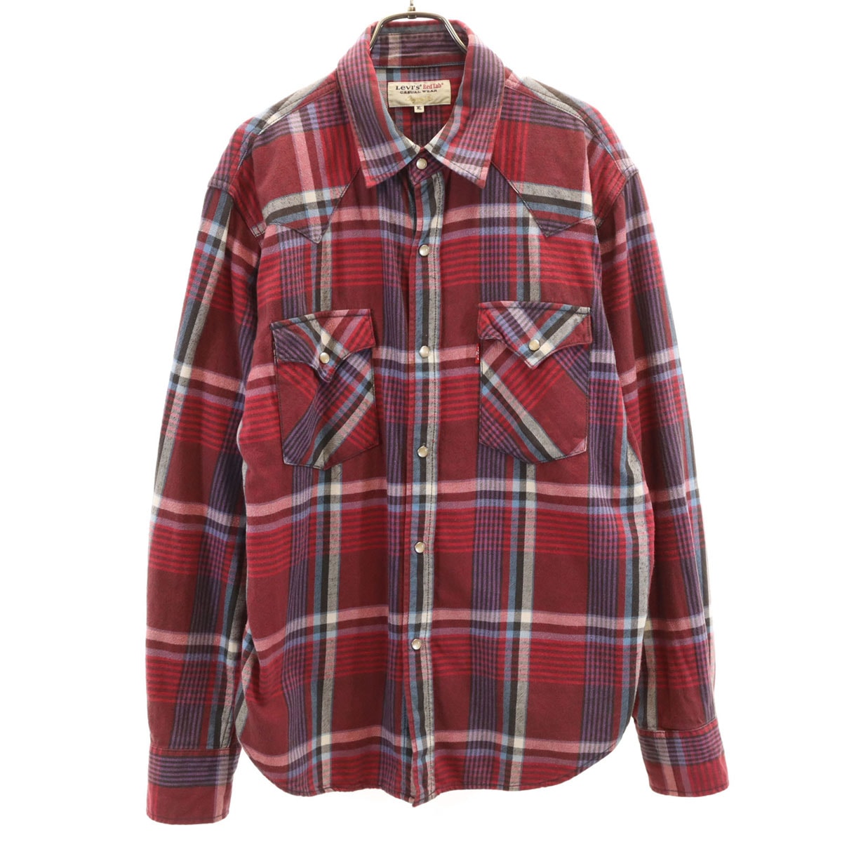 Levi's RedTab リーバイス レッドタブ チェック柄 長袖 フランネル ウエスタンシャツ XL レッド