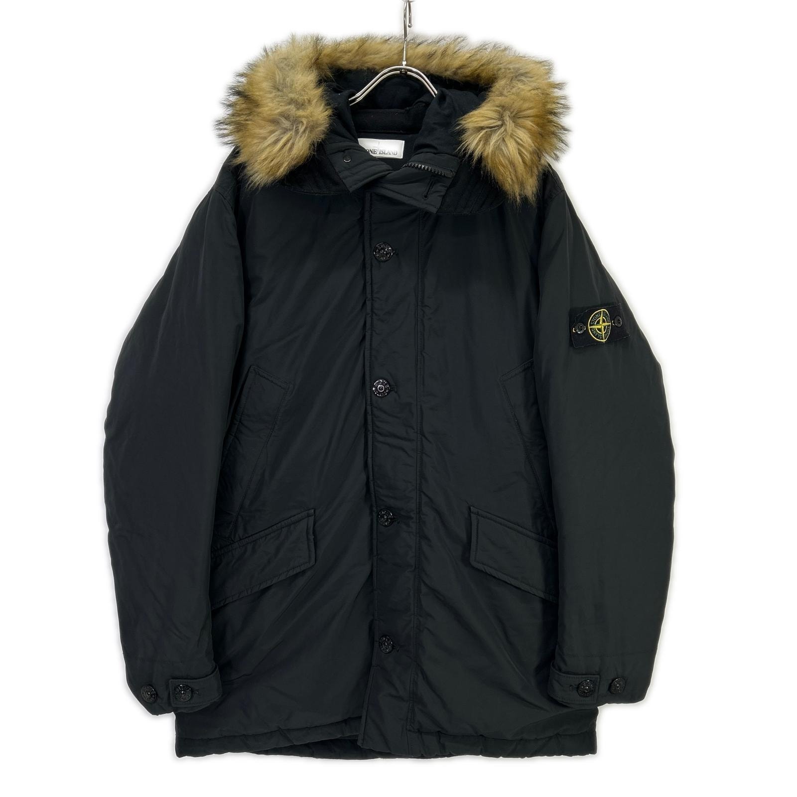 ストーンアイランド 18AW 691542926-A ブラック ネイビー MICRO REPS DOWN/マイクロレップス ダウンジャケット L