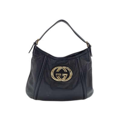 グッチ GUCCI レザー インターロッキングG ショルダーバッグ【中古】