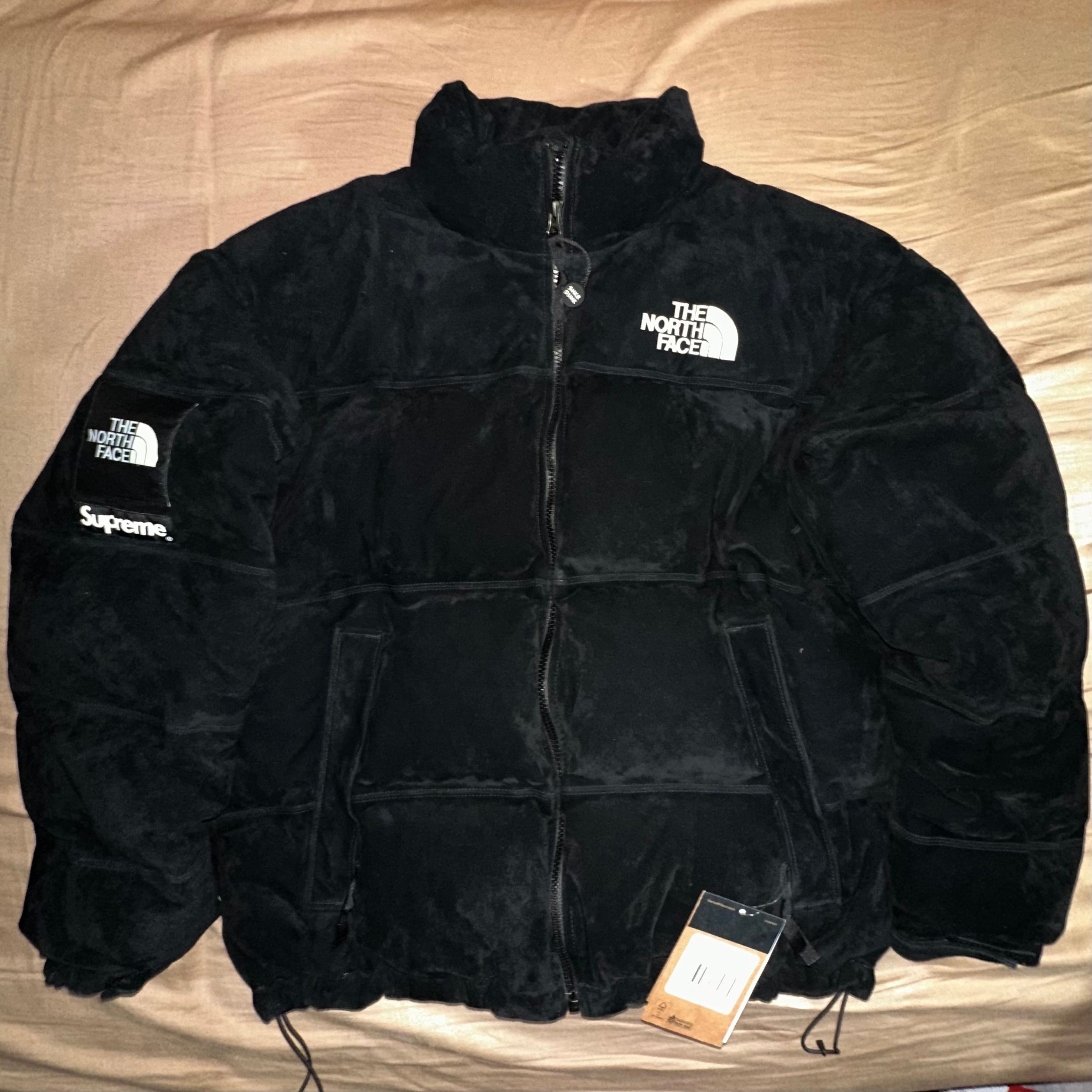 Supreme x The North Face Suede Nuptse Jacket "Black"