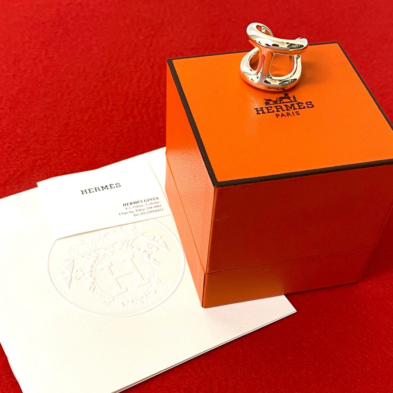 HERMES エルメス オスモズ GM シルバー925 リング・指輪 7号 シルバー
 82536