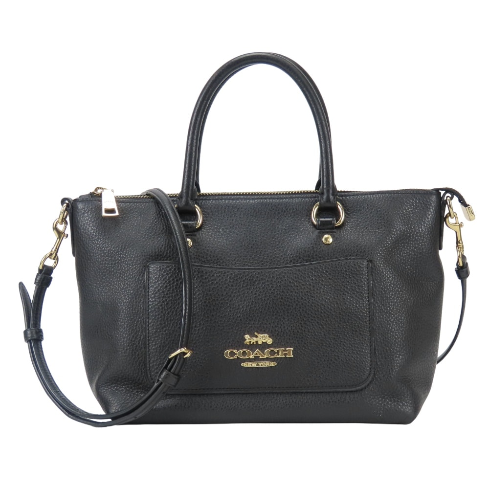 【中古】 コーチ ハンドバッグ F31455 レザー ブラック ゴールド金具 2WAY ショルダー レディース 女性 COACH