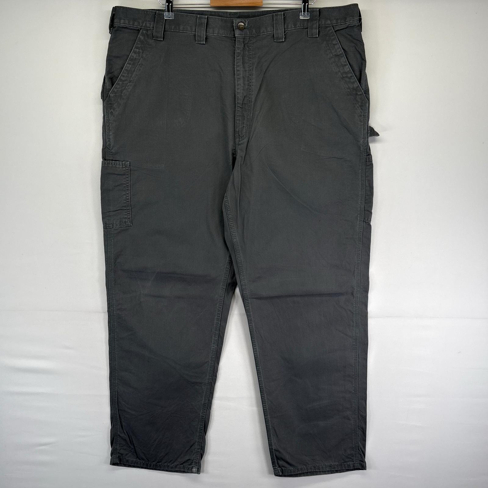 古着 カーハート Carhartt ダック パンツ ハンマーループ 大きいサイズ ワンポイントロゴ ジッパーフライ w44 L32  グレー系 メンズ