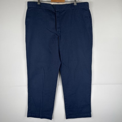 古着 ディッキーズ Dickies ワークパンツ ストレート 作業着 大きいサイズ 874 オリジナルフィット ワンポイント w44 L36 ネイビー メンズ