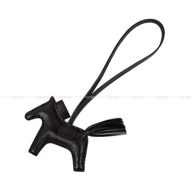 HERMES エルメス バッグチャーム ロデオ PM ソーブラック SO BLACK 黒 (ブラック) アニョーミロ(ラム) G刻印 新品