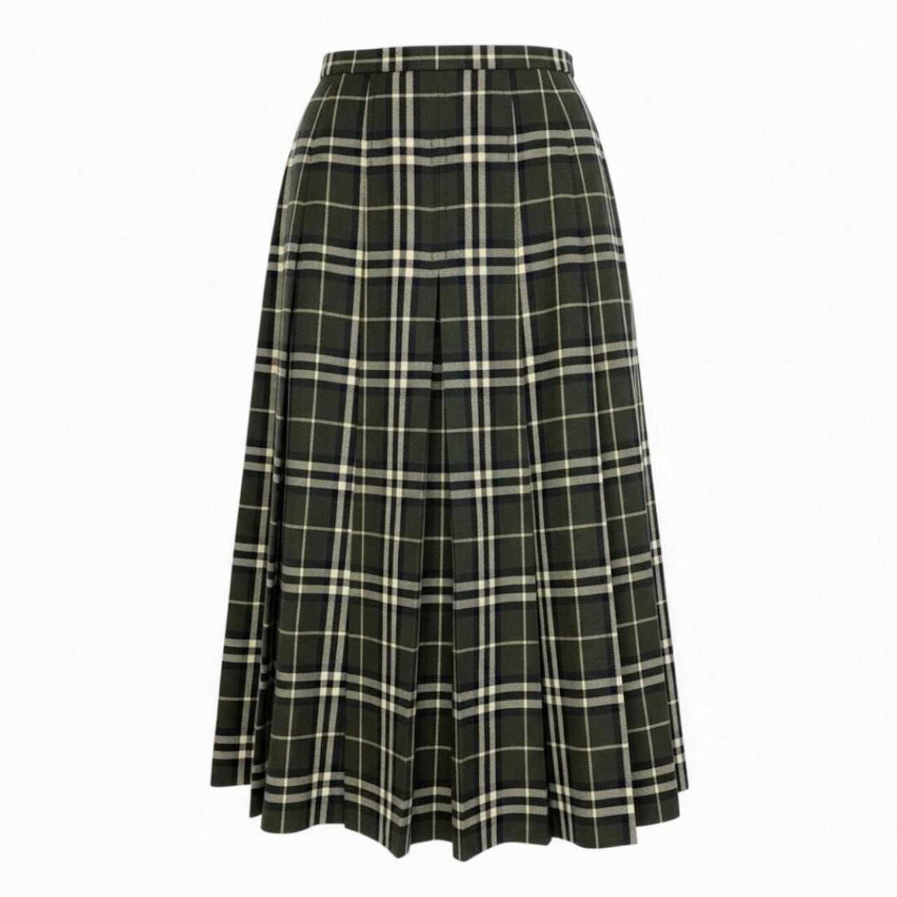 BURBERRY バーバリー バーバリーロンドン タックプリーツスカート ロングスカート ノバチェック カーキ スカート A3-00142 【中古】