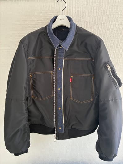 sacai x LEVI'S Men's Denim x Nylon Twill Reversible Blouson "Indigo/Black"